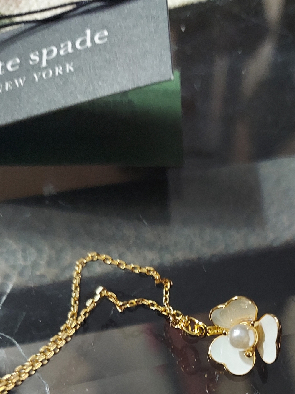 kate spade New York Gold & White Flower Pendant Necklace - Picture 1 of 4